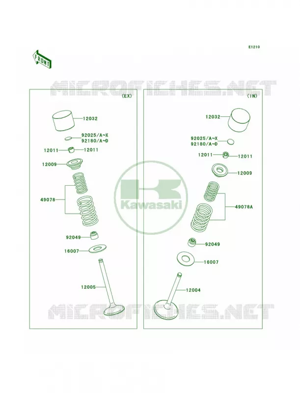 Valves Kawasaki MOTOS 450 2006 KX450F  KX450D6F