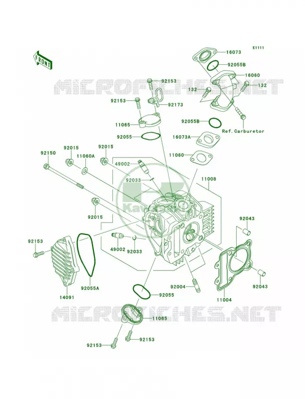 Cylinder Head Kawasaki MOTOS 110 2014 KLX110L  KLX110DEF
