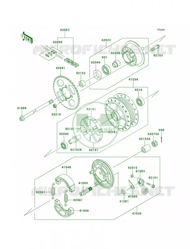 Rear Hub Kawasaki MOTOS 110 2014 KLX110L  KLX110DEF
