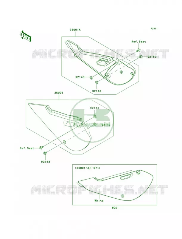 Side Covers Kawasaki MOTOS 65 2006 KX65  KX65A6F