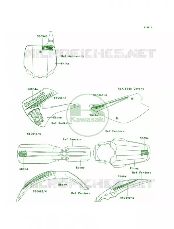 DecalsEbonyA9FA Kawasaki MOTOS 85 2006 KX85  KX85A6F