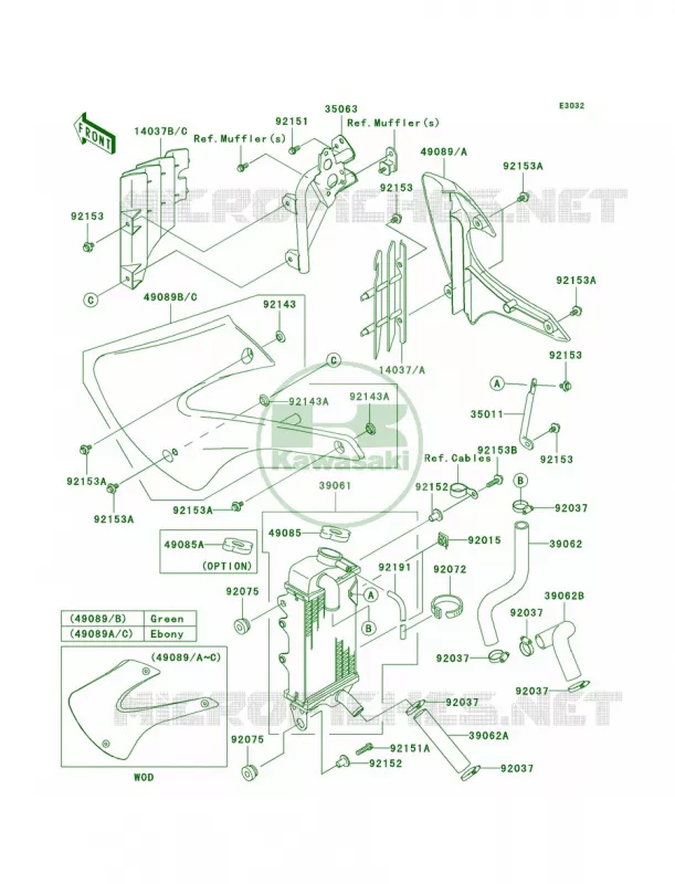 Radiator Kawasaki MOTOS 85 2006 KX85  KX85A6F