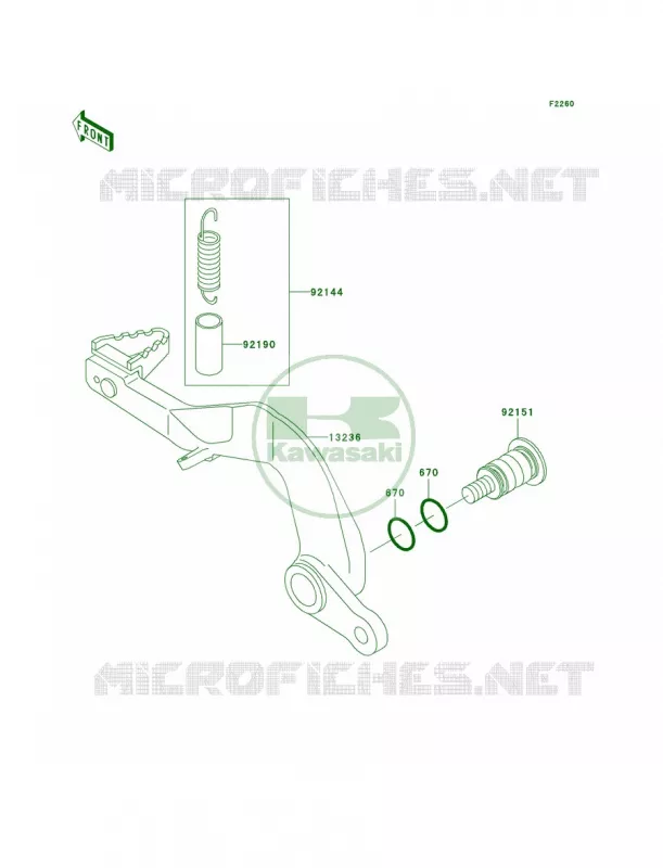 Brake Pedal Kawasaki MOTOS 100 2005 KX100  KX100-D5