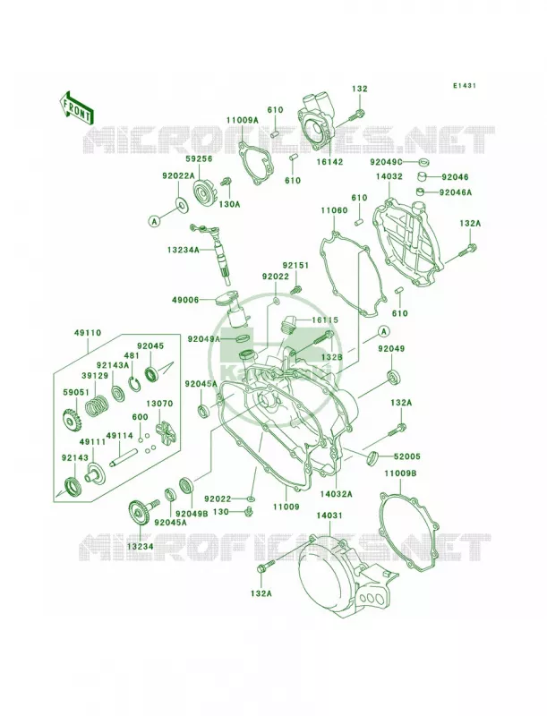 Engine CoversD1D2 Kawasaki MOTOS 100 2005 KX100  KX100-D5