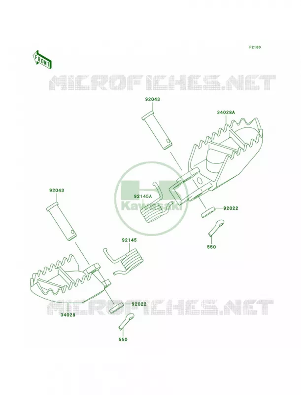 Footrests Kawasaki MOTOS 100 2005 KX100  KX100-D5