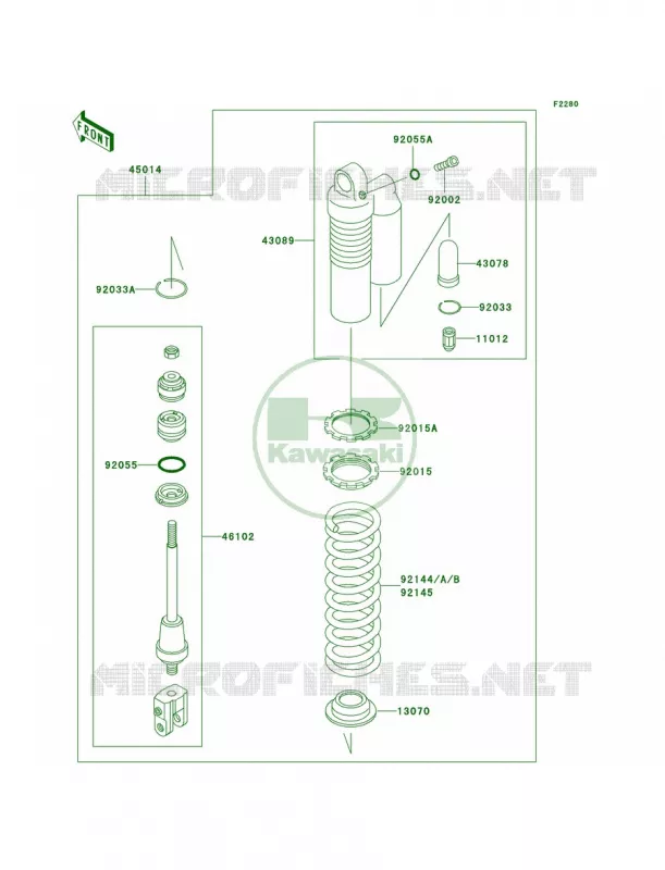 Shock Absorbers Kawasaki MOTOS 100 2005 KX100  KX100-D5