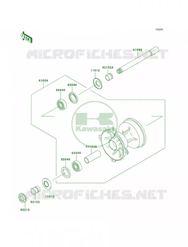 Front Hub Kawasaki MOTOS 125 2005 KX125  KX125-M3