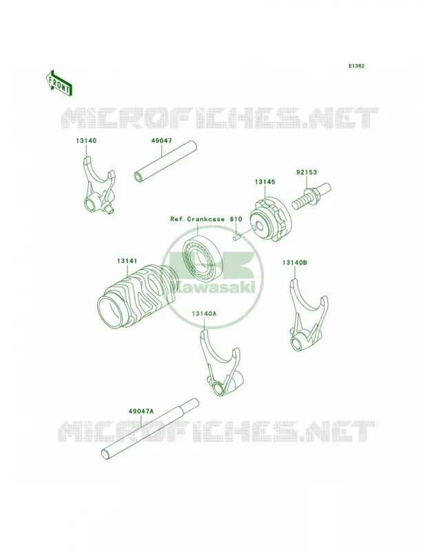 Gear Change DrumShift Forks Kawasaki MOTOS 125 2005 KX125  KX125-M3