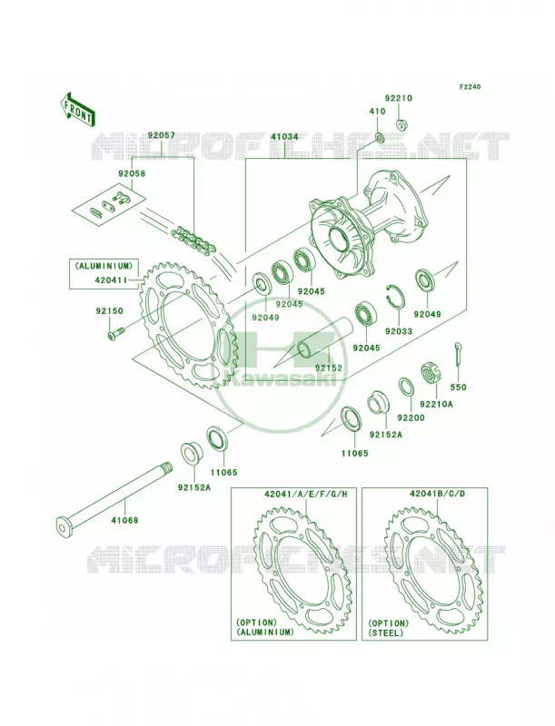 Rear Hub Kawasaki MOTOS 125 2005 KX125  KX125-M3