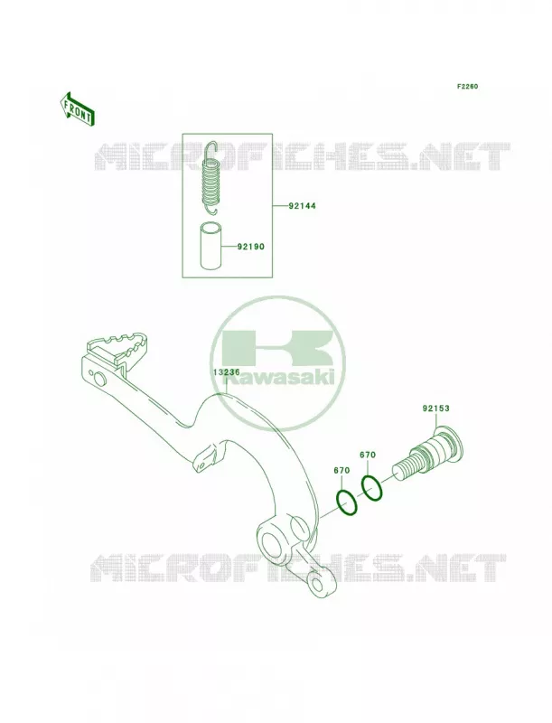 Brake Pedal Kawasaki MOTOS 250 2005 KX250F  KX250-N2