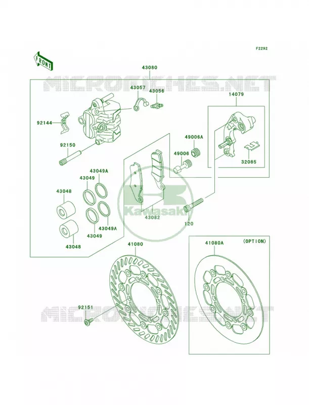 Front Brake Kawasaki MOTOS 250 2005 KX250F  KX250-N2