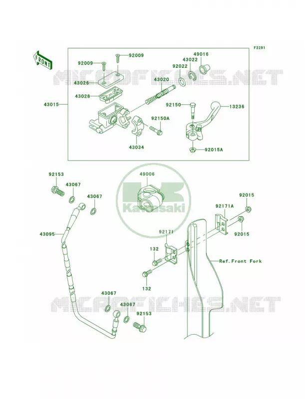 Front Master Cylinder Kawasaki MOTOS 250 2005 KX250F  KX250-N2