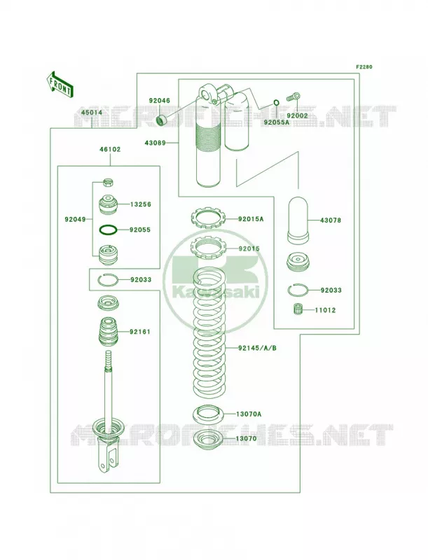 Shock Absorbers Kawasaki MOTOS 250 2005 KX250F  KX250-N2
