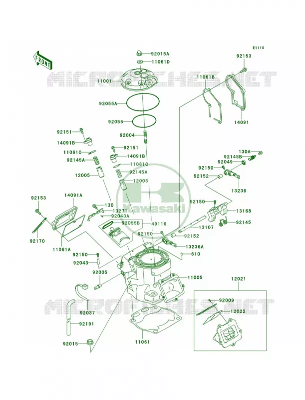 Cylinder HeadCylinder Kawasaki MOTOS 250 2005 KX250  KX250-R1