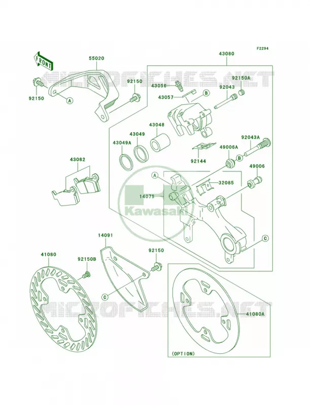 Rear Brake Kawasaki MOTOS 250 2005 KX250  KX250-R1