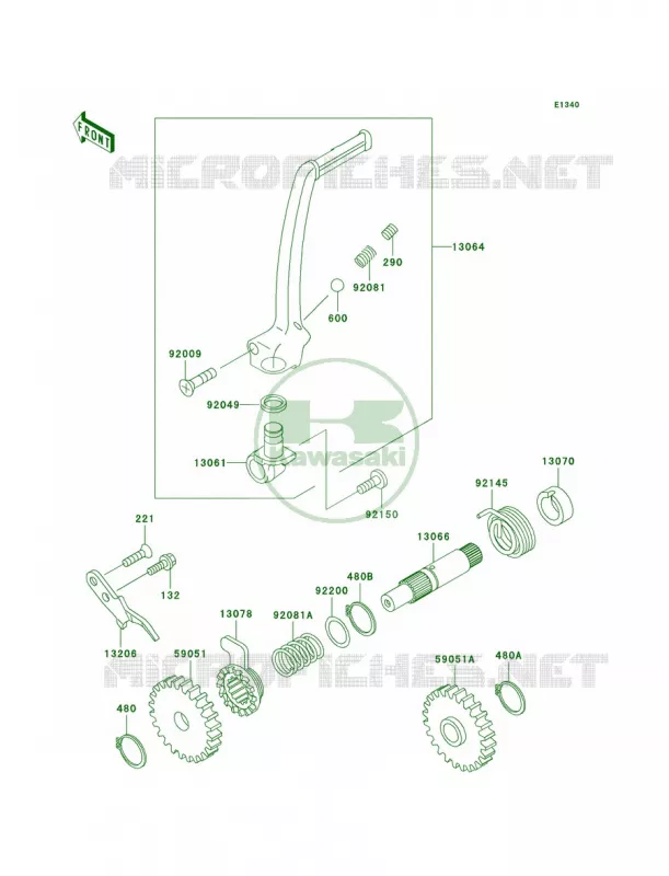 Kickstarter Mechanism Kawasaki MOTOS 65 2005 KX65  KX65-A6