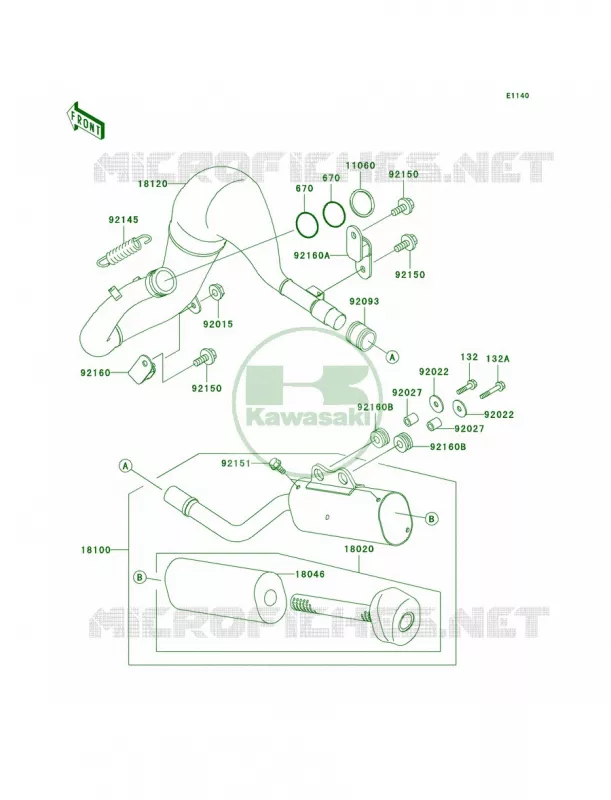 Mufflers Kawasaki MOTOS 65 2005 KX65  KX65-A6