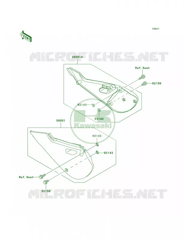 Side Covers Kawasaki MOTOS 65 2005 KX65  KX65-A6