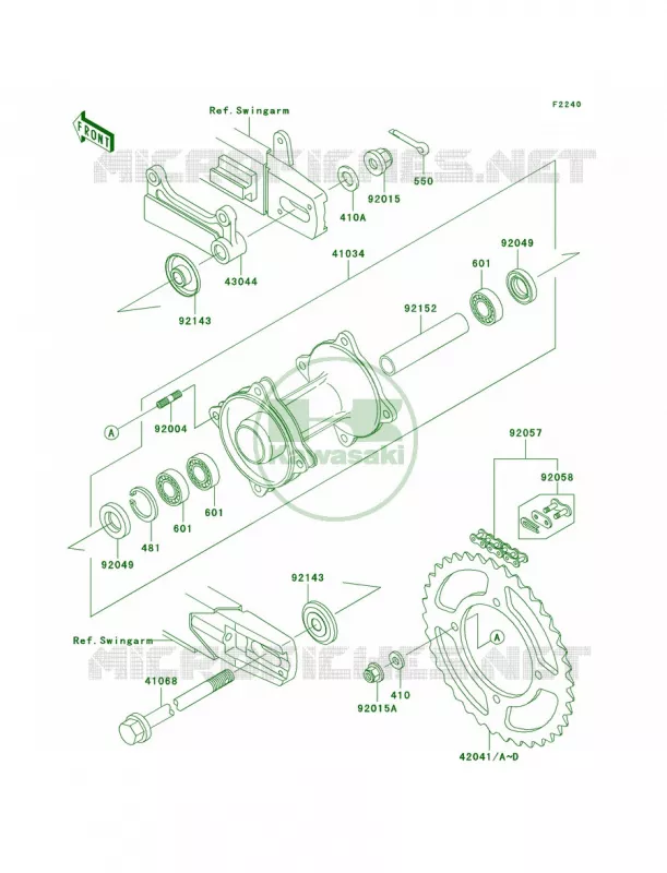 Rear Hub Kawasaki MOTOS 85 2005 KX85  KX85-A5