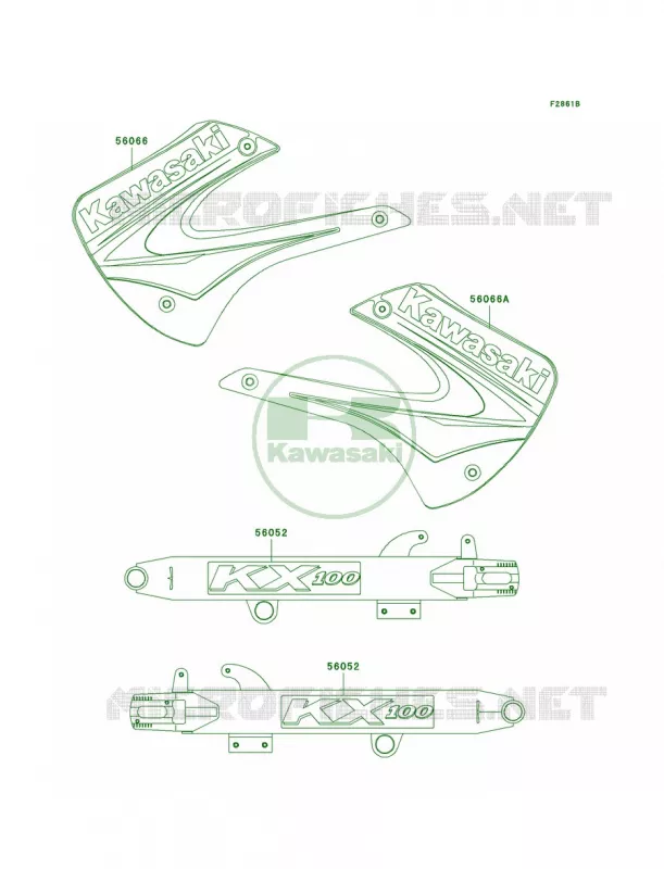 DecalsD3 Kawasaki MOTOS 100 2004 KX100  KX100-D4