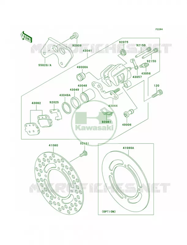 Rear BrakeD1-D3 Kawasaki MOTOS 100 2004 KX100  KX100-D4