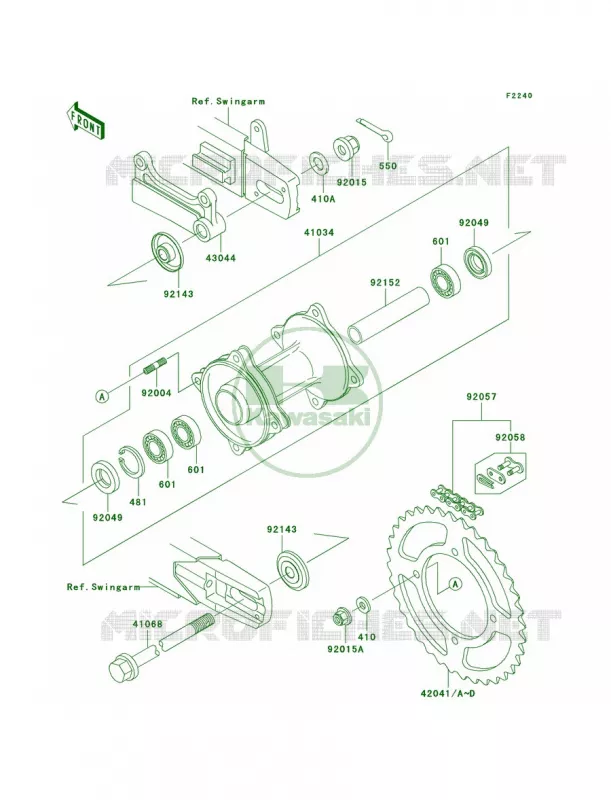Rear Hub Kawasaki MOTOS 100 2004 KX100  KX100-D4