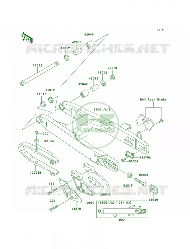 Swingarm Kawasaki MOTOS 100 2004 KX100  KX100-D4