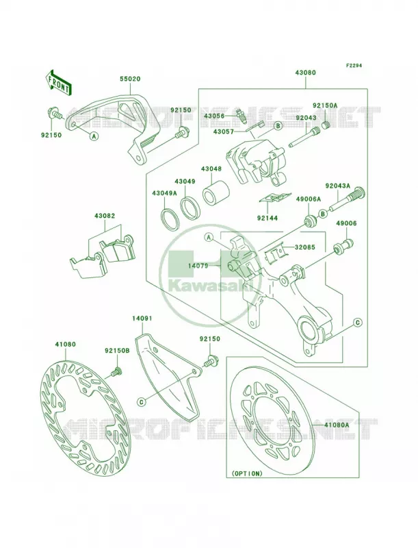 Rear Brake Kawasaki MOTOS 125 2004 KX125  KX125-M2