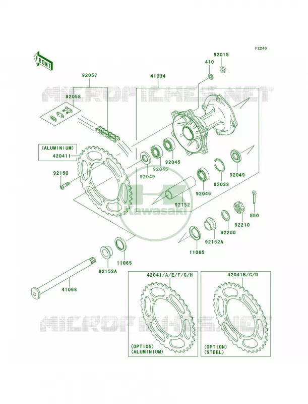 Rear Hub Kawasaki MOTOS 125 2004 KX125  KX125-M2