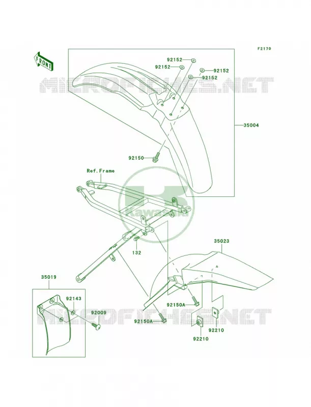 Fenders Kawasaki MOTOS 250 2004 KX250  KX250-M2