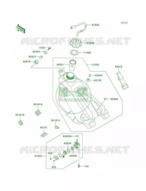 Fuel Tank Kawasaki MOTOS 250 2004 KX250  KX250-M2