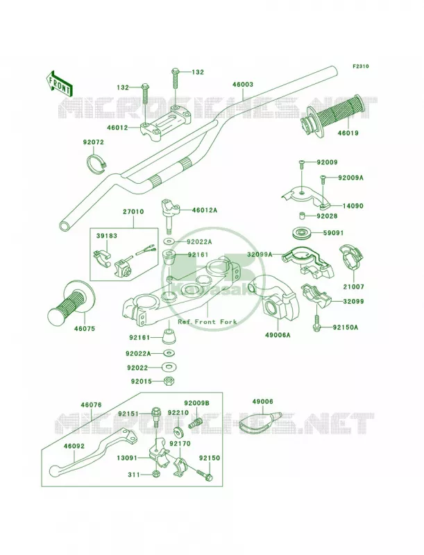 Handlebar Kawasaki MOTOS 250 2004 KX250  KX250-M2