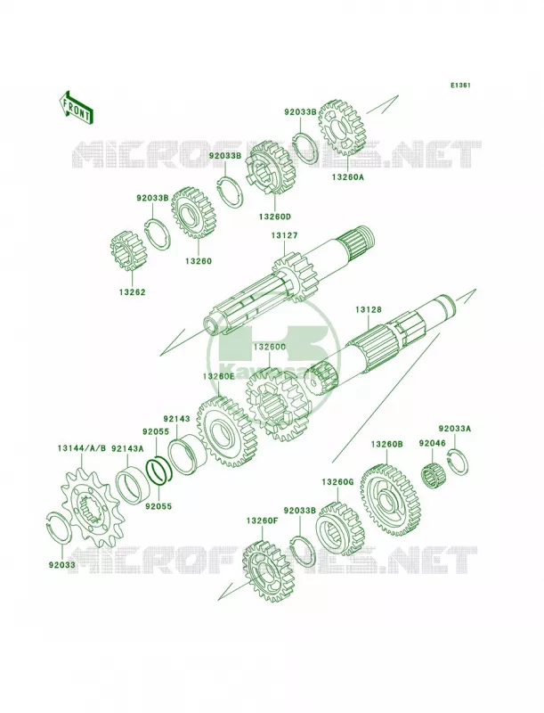 Transmission Kawasaki MOTOS 250 2004 KX250  KX250-M2