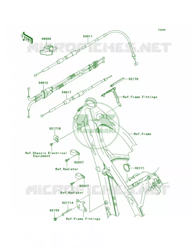 Cables Kawasaki MOTOS 250 2004 KX250F  KX250-N1
