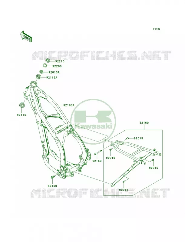 Frame Kawasaki MOTOS 250 2004 KX250F  KX250-N1