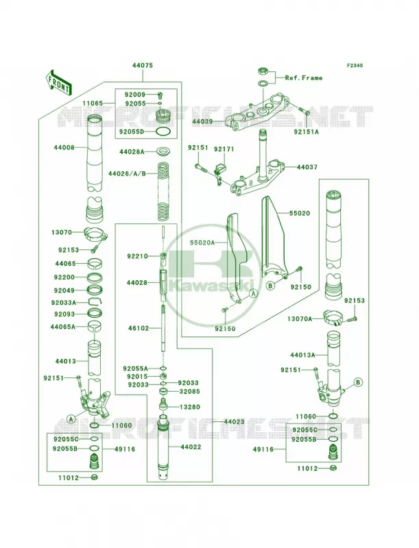 Front Fork Kawasaki MOTOS 250 2004 KX250F  KX250-N1