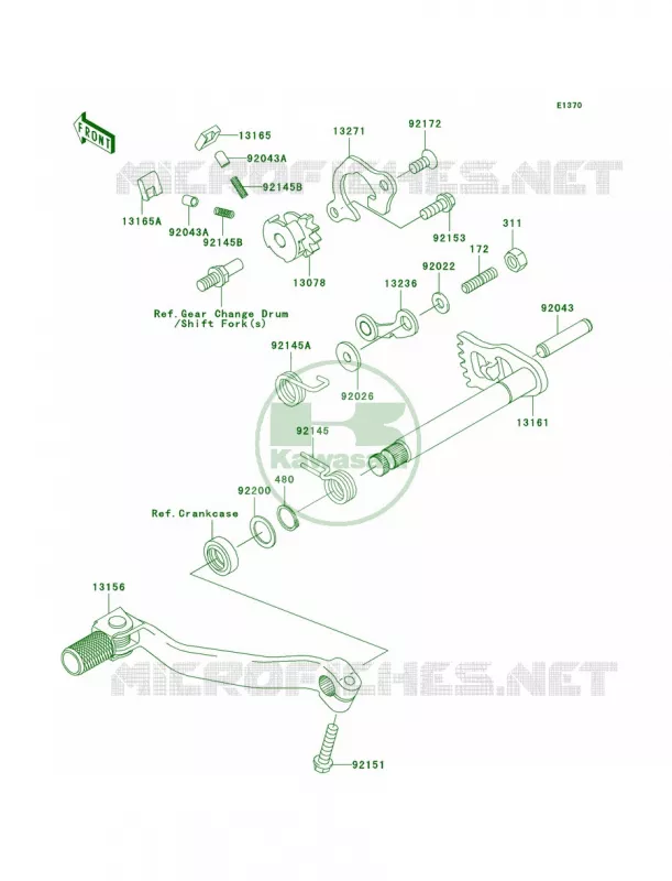 Gear Change Mechanism Kawasaki MOTOS 250 2004 KX250F  KX250-N1