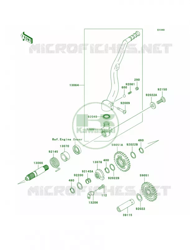 Kickstarter Mechanism Kawasaki MOTOS 250 2004 KX250F  KX250-N1