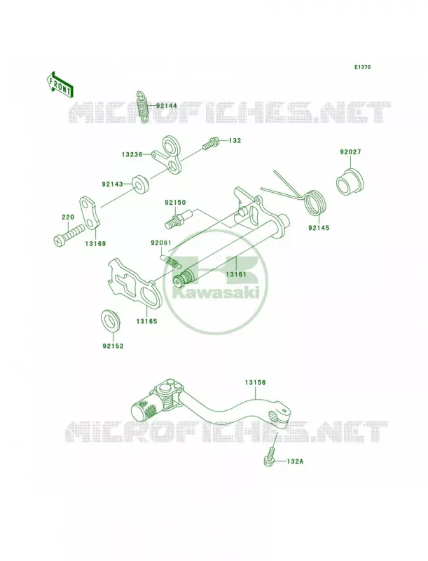 Gear Change Mechanism Kawasaki MOTOS 500 2004 KX500  KX500-E16