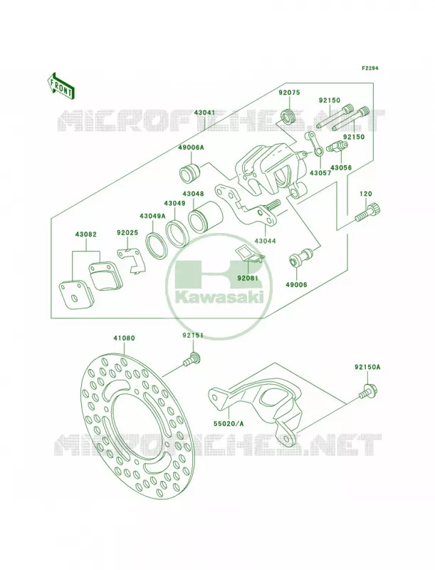Rear BrakeKX65-A1-A4 Kawasaki MOTOS 65 2004 KX65  KX65-A5