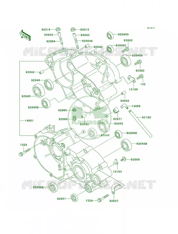 Crankcase Kawasaki MOTOS 85 2004 KX85  KX85-A4