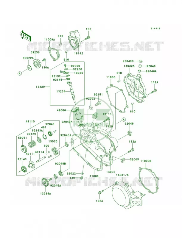 Engine CoversA4A5 Kawasaki MOTOS 85 2004 KX85  KX85-A4