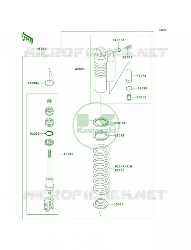 Shock Absorbers Kawasaki MOTOS 85 2004 KX85  KX85-A4