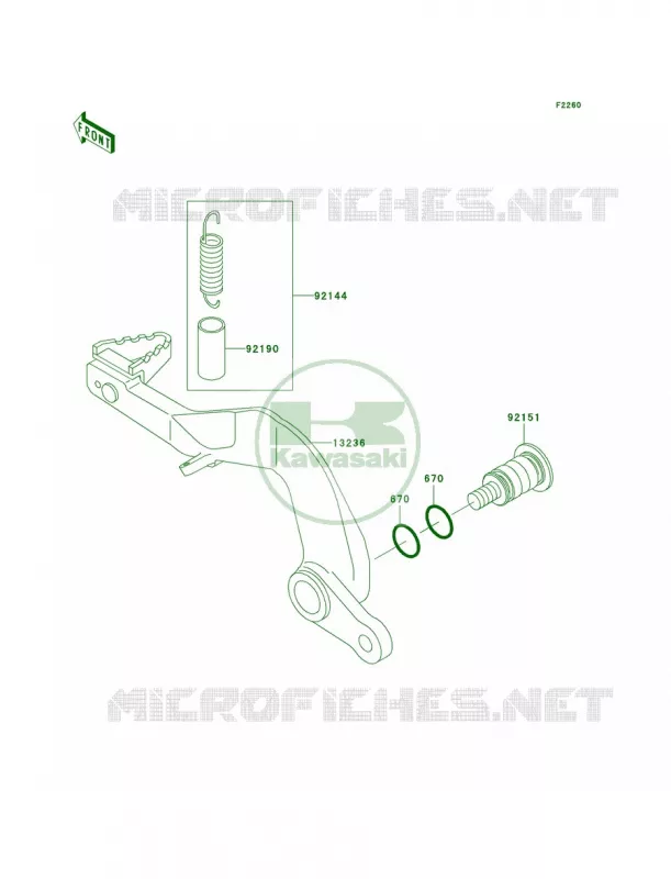Brake Pedal Kawasaki MOTOS 100 2003 KX100  KX100-D3