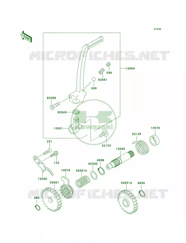 Kickstarter Mechanism Kawasaki MOTOS 100 2003 KX100  KX100-D3