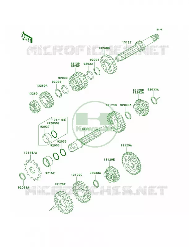 Transmission Kawasaki MOTOS 100 2003 KX100  KX100-D3