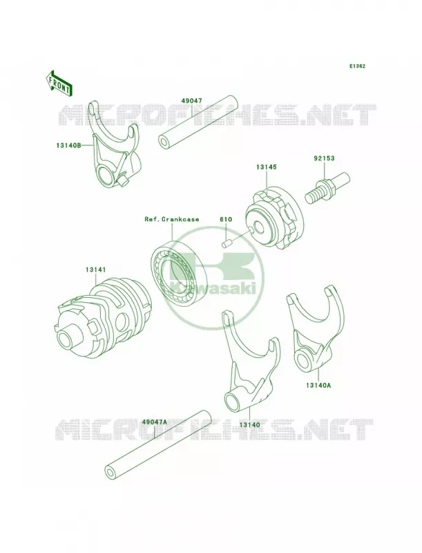 Gear Change DrumShift Forks Kawasaki MOTOS 250 2003 KX250  KX250-M1