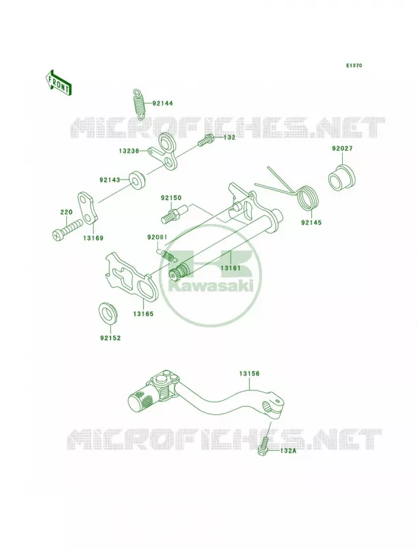 Gear Change Mechanism Kawasaki MOTOS 500 2003 KX500  KX500-E15