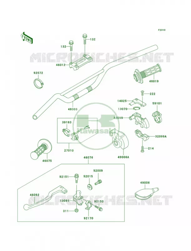 Handlebar Kawasaki MOTOS 500 2003 KX500  KX500-E15