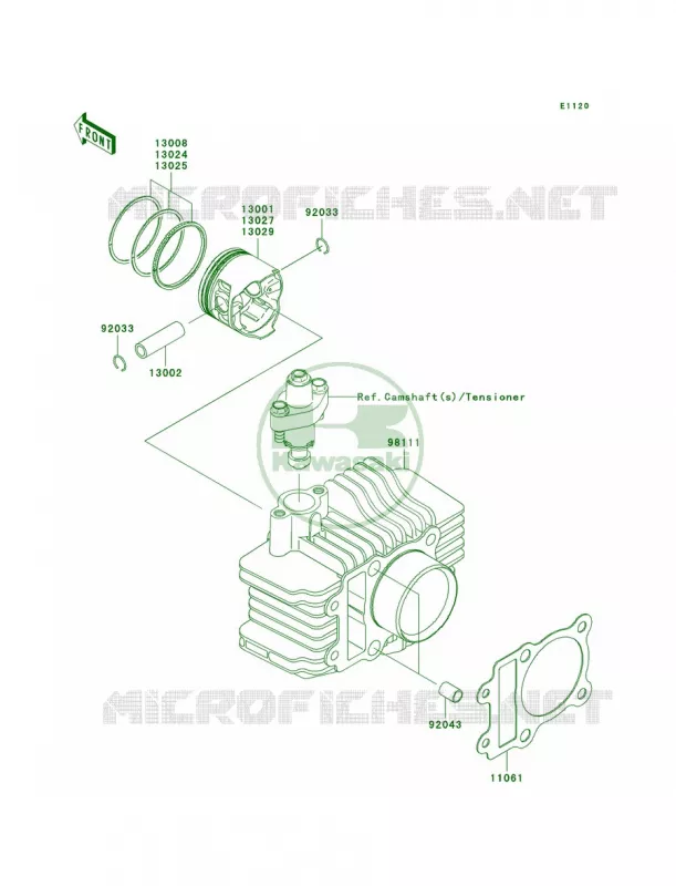CylinderPistons Kawasaki MOTOS 110 2009 KLX110  KLX110A9F